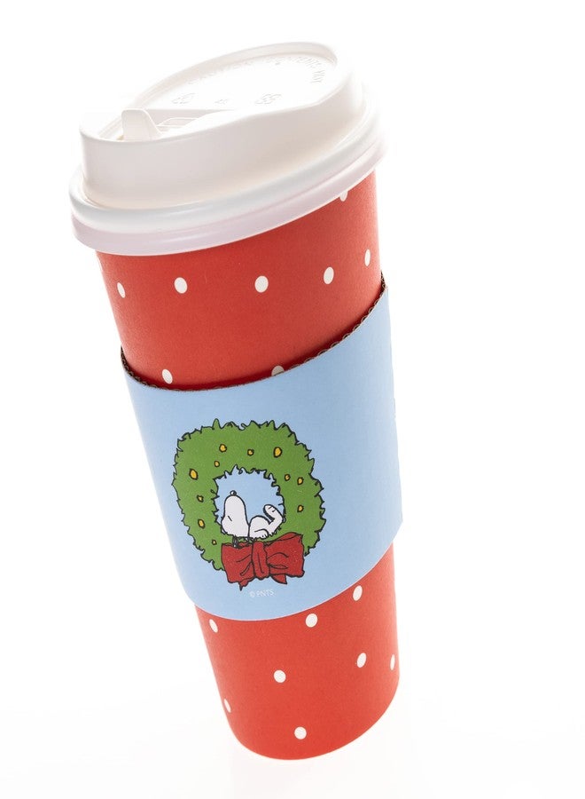 جرافيك مجموعة أكواب قهوة جرافيك للاستخدام مرة واحدة، 12 كوبًا - بتصميم سنوبي المرح والبهجة - سعة 16 أونصة، مع أغطية - مثالية للسفر والمنزل والحفلات وغيرها - Image 4